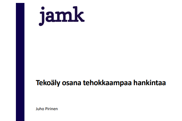 Opinnäytetyö, Tekoäly osana tehokkaampaa hankintaa